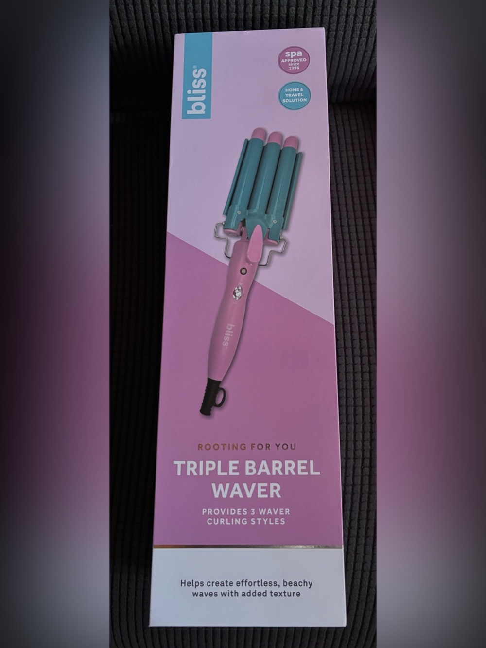 Bliss Triple Barrel Waver in Pink and Teal